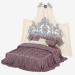 3d model Double Bed Baroque Bed With Tufted Upholstered Headboard (14209) - preview