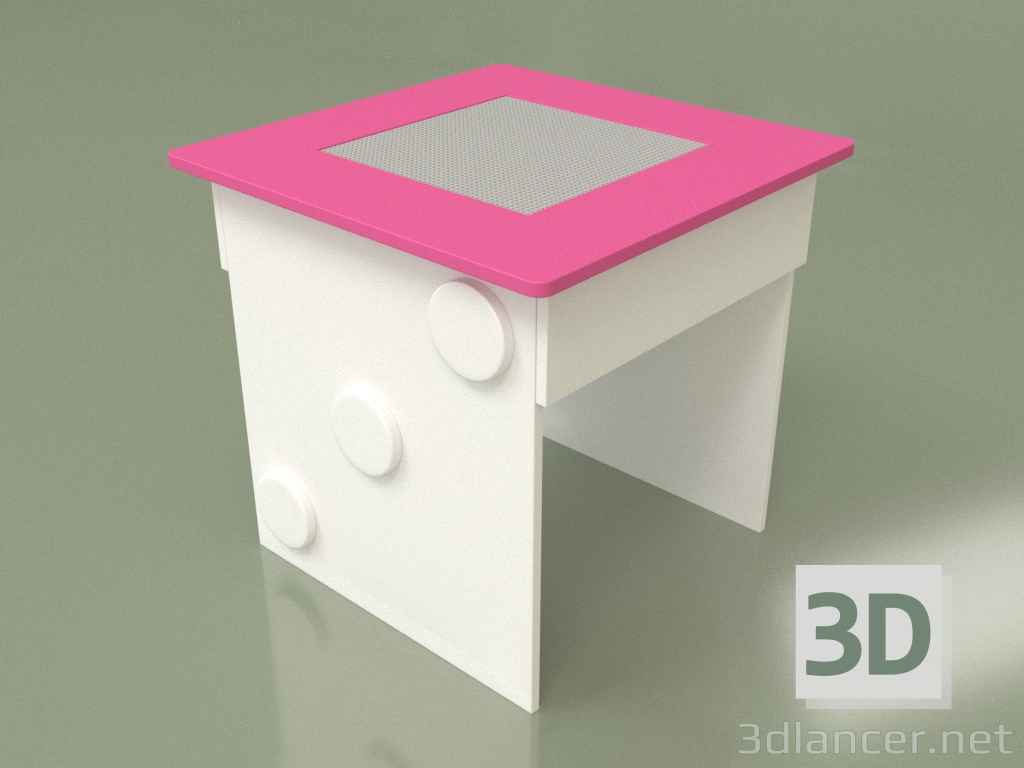 Modelo 3d Mesa de jogos com playground (rosa) - preview