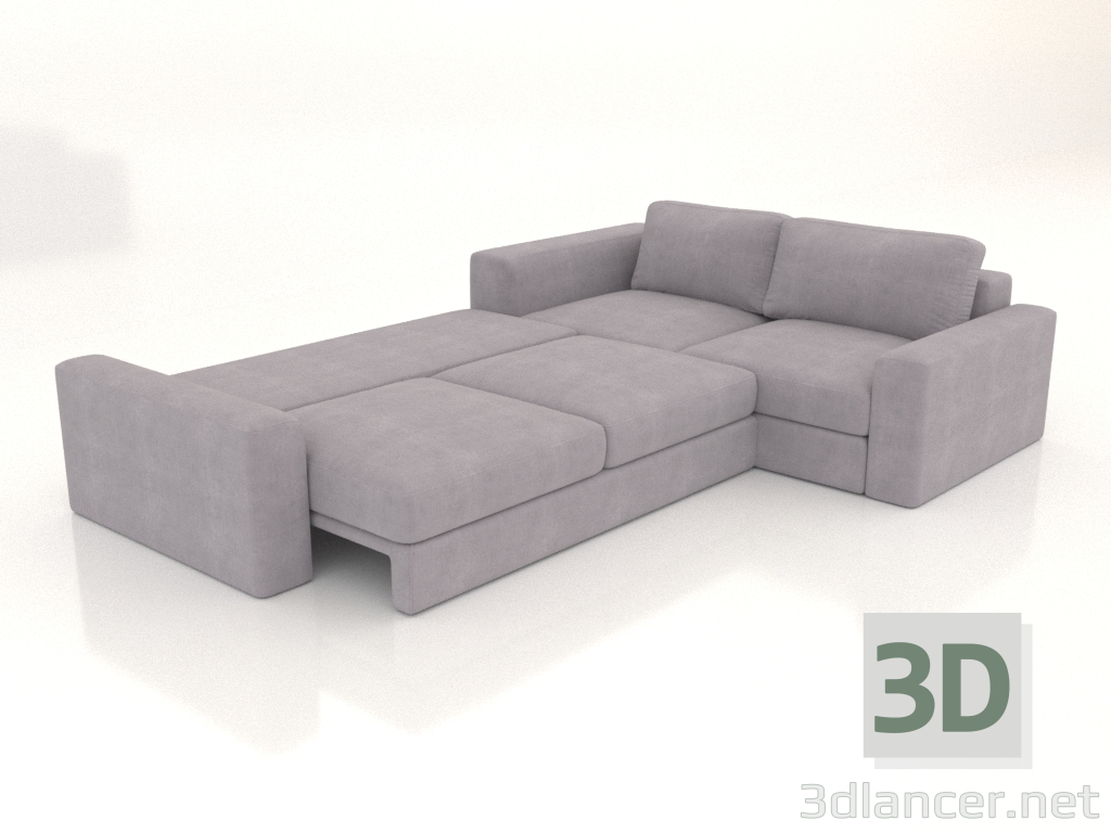 3d model Sofá esquinero PALERMO (desplegado, tapizado opción 1) - vista previa