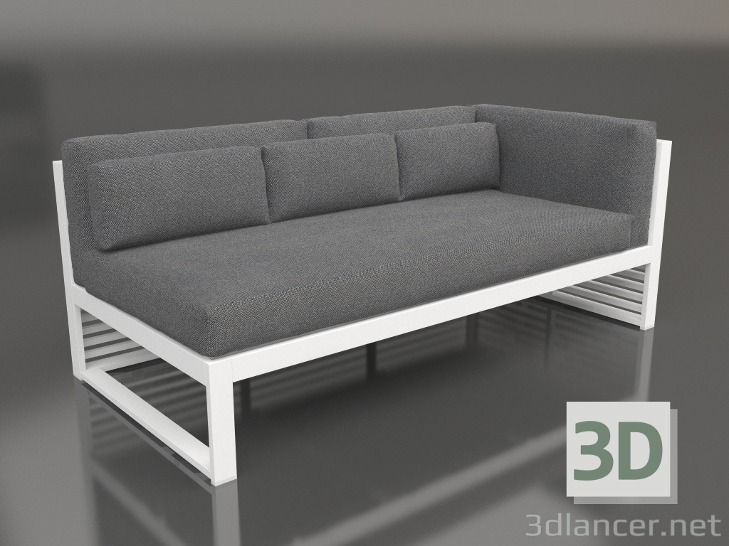 3D Modell Modulares Sofa, Teil 1 rechts (Weiß) - Vorschau