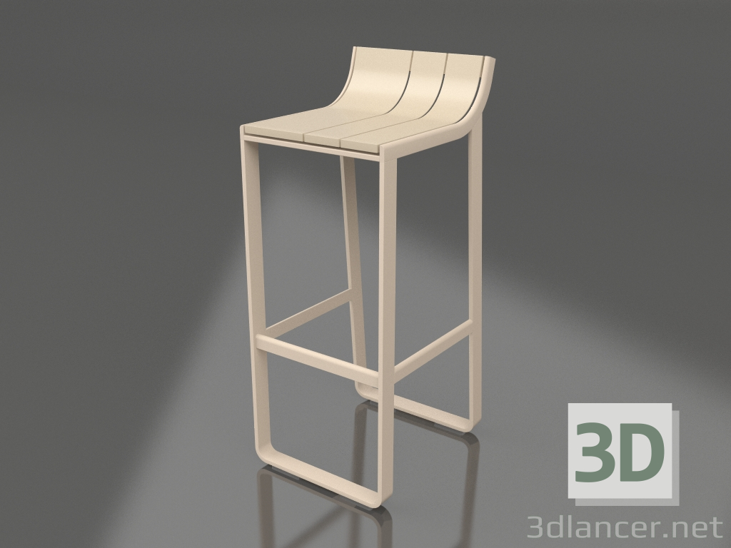 3D Modell Hocker mit niedriger Rückenlehne (Sand) - Vorschau