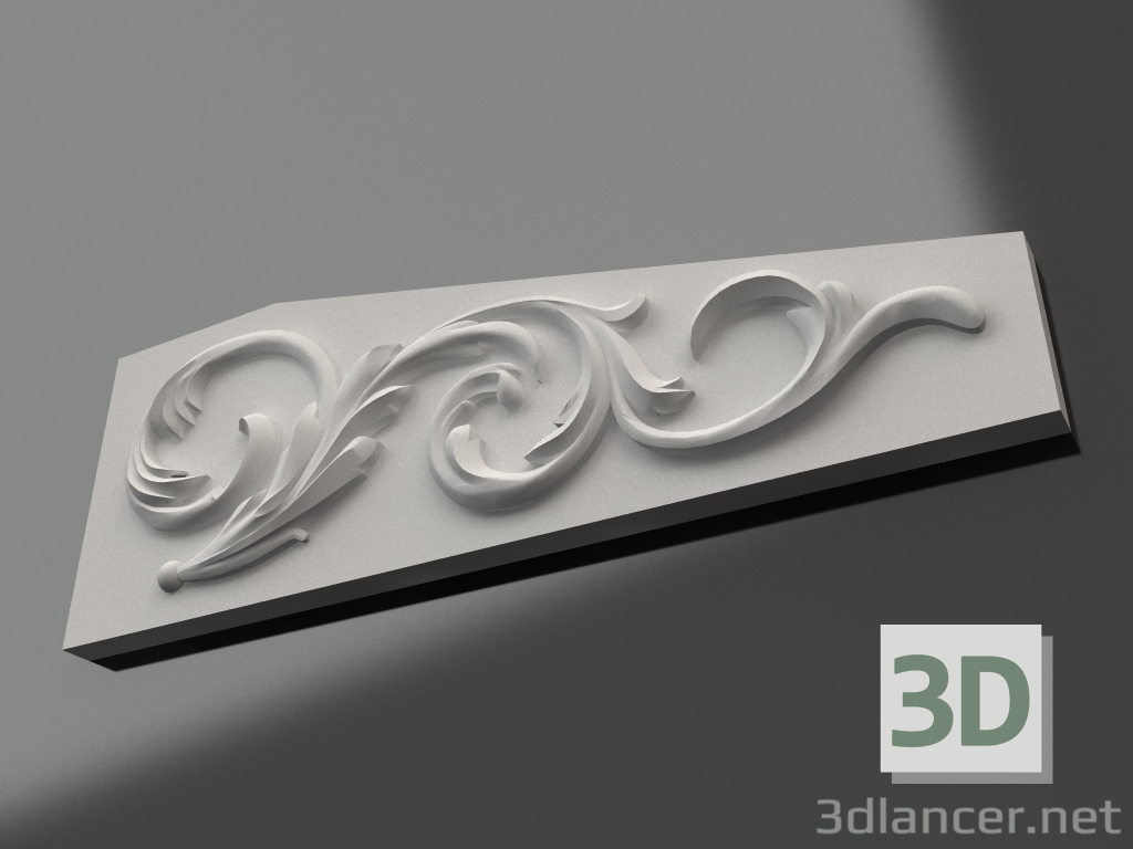 Modelo 3d Elemento decorativo de gesso DE 040 B (90х252) - preview