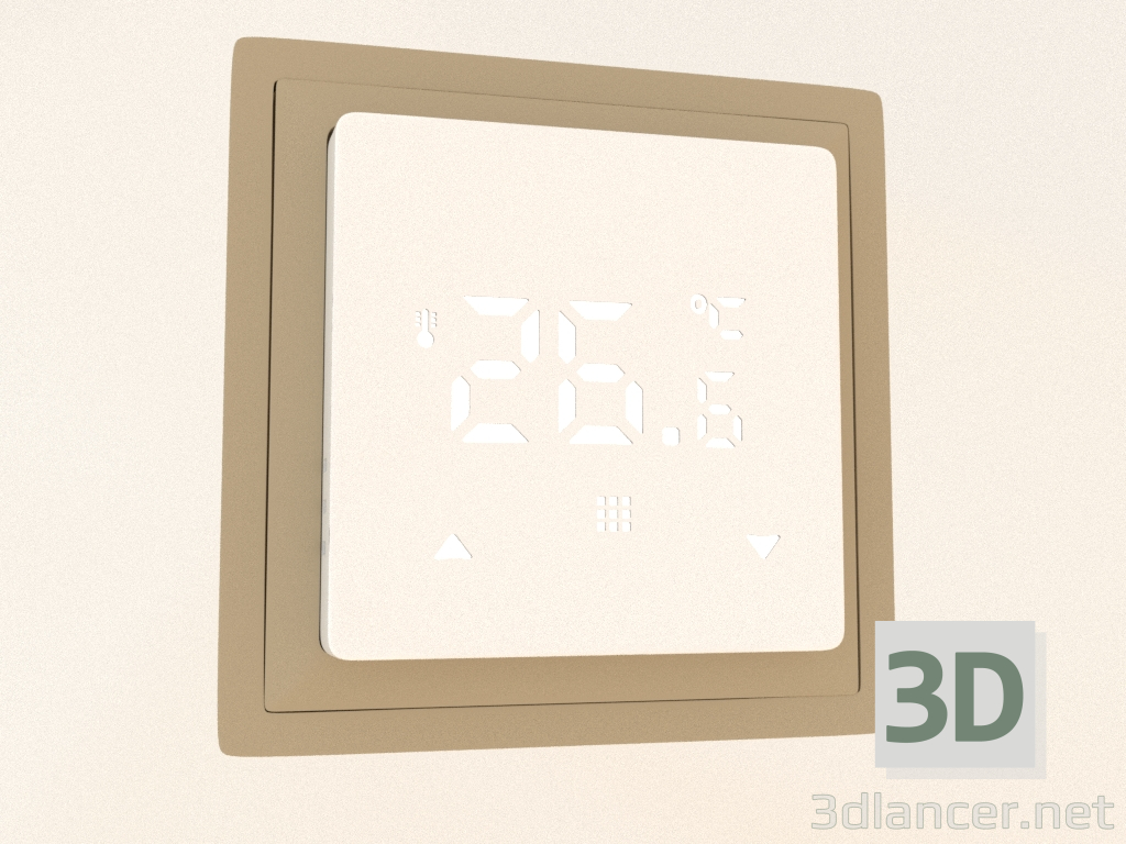 3d model Termostato con sensor de suelo (programable, 16 A, cristal blanco, cachemir mate, DTEF16W) R98 - vista previa