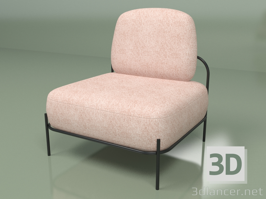 modèle 3D Fauteuil Pawai (rose poudré) - preview