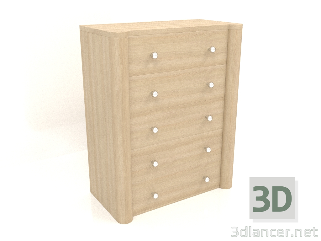 modello 3D Cassettiera TM 022 (910x480x1140, legno bianco) - anteprima