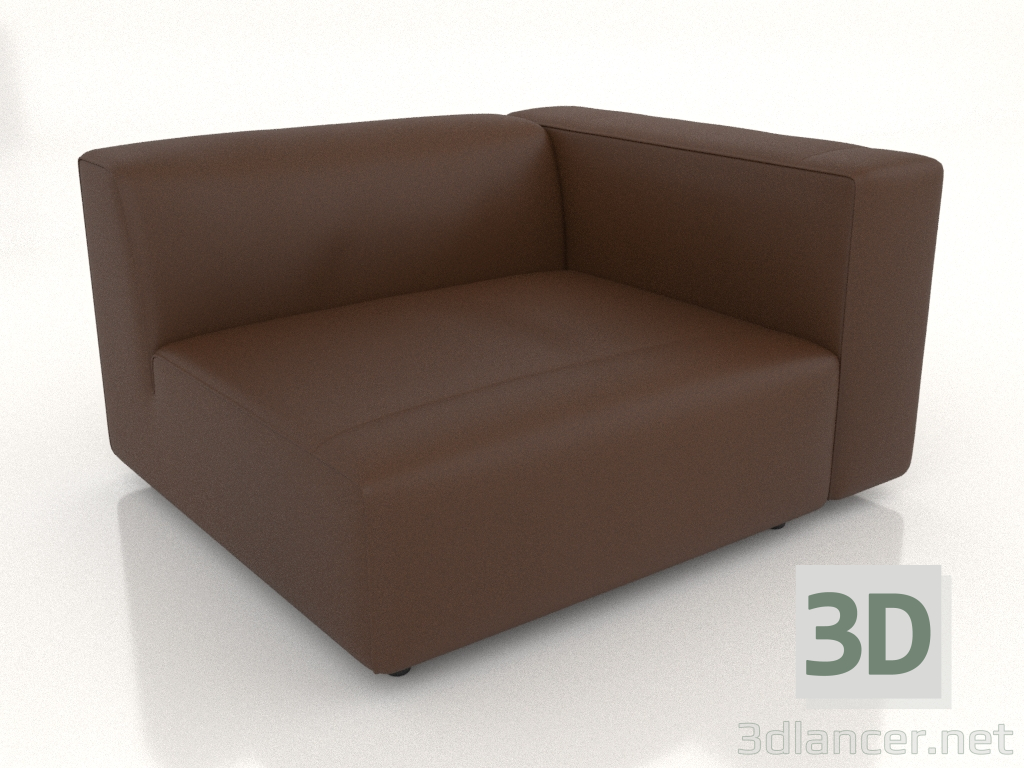 3d model Single sofa module with an armrest on the left - preview