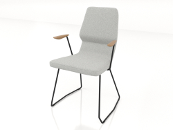 Chair on slides D12 mm with armrests