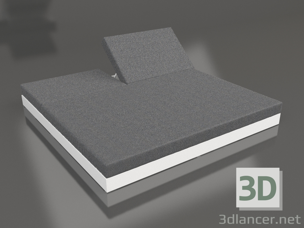 Modelo 3d Cama com encosto 200 (Branca) - preview