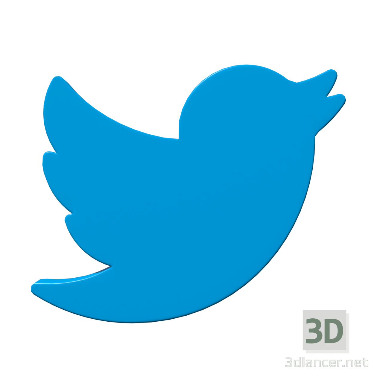 3d Twitter птица символ модель купить - ракурс