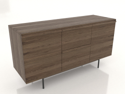 Chest of drawers 2 METAL 1500x500x800 (lightened ash walnut)