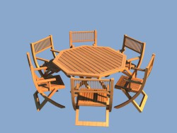 Wooden garden furniture - table and chairs