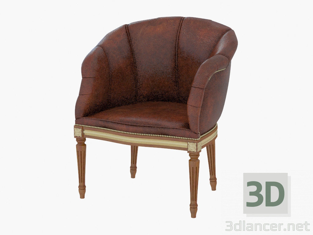 3d model Classic leather armchair 217 - preview