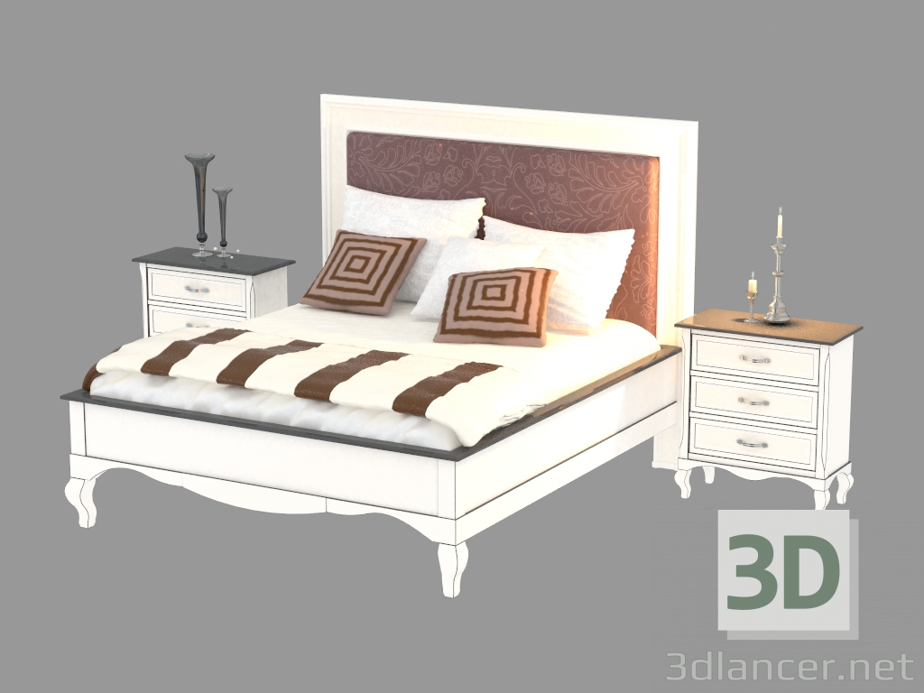 3d model Cama doble Perla Del Mare (6344) - vista previa