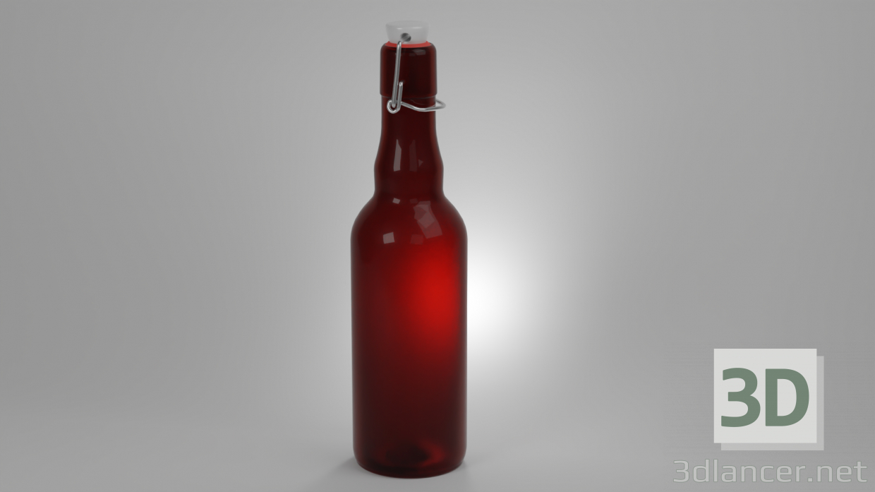 Modelo 3d Frasco de vidro com tampa - preview