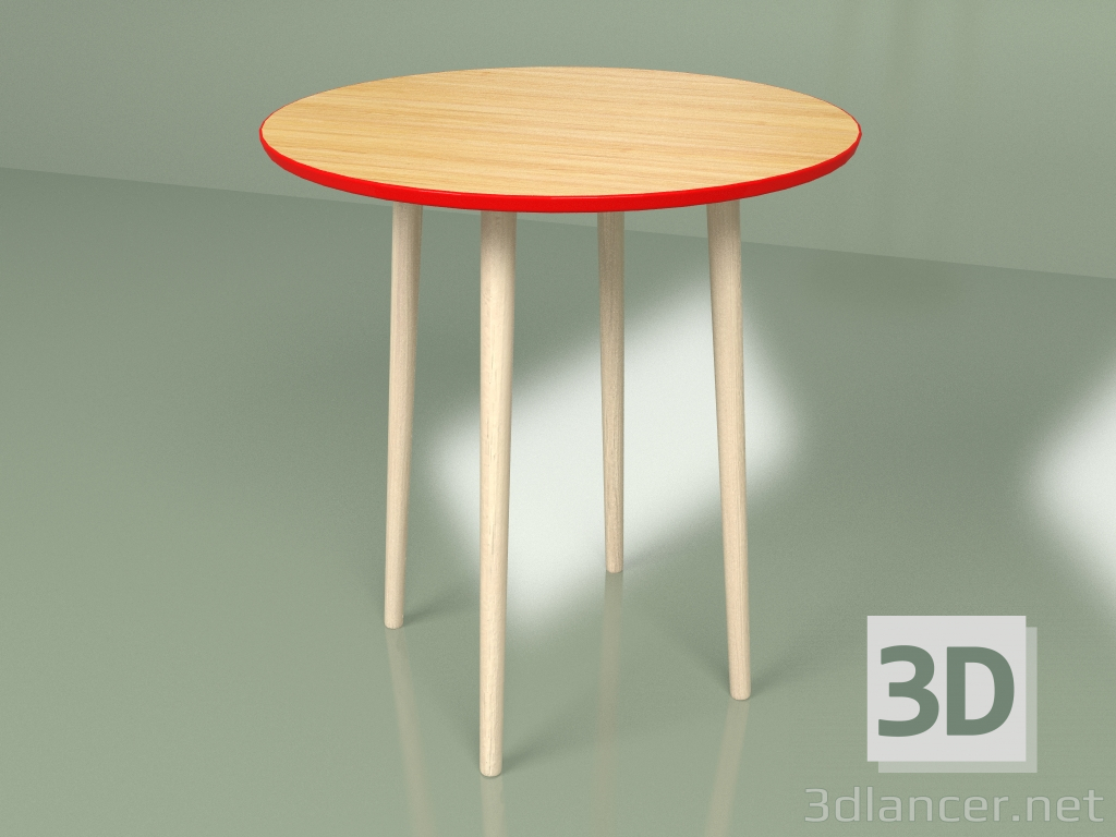 3D Modell Runder Tisch Sputnik 70 cm Furnier (rot) - Vorschau