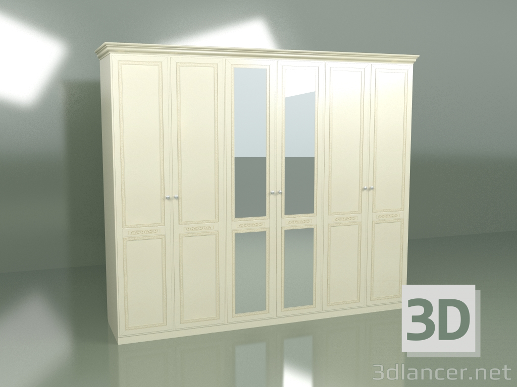 Modelo 3d Roupeiro 6 portas com espelho VN 1603-1 - preview