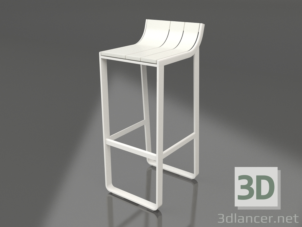 3d model Taburete con respaldo bajo (gris ágata) - vista previa