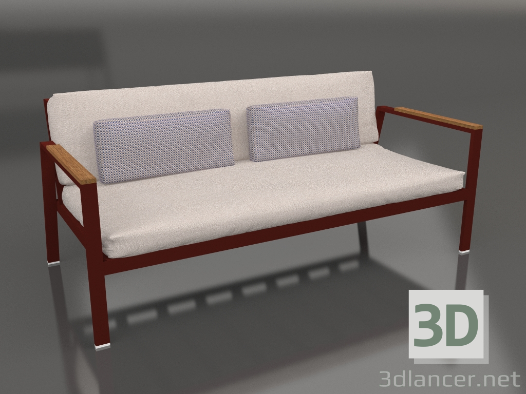 3D Modell 2-Sitzer-Sofa (Weinrot) - Vorschau