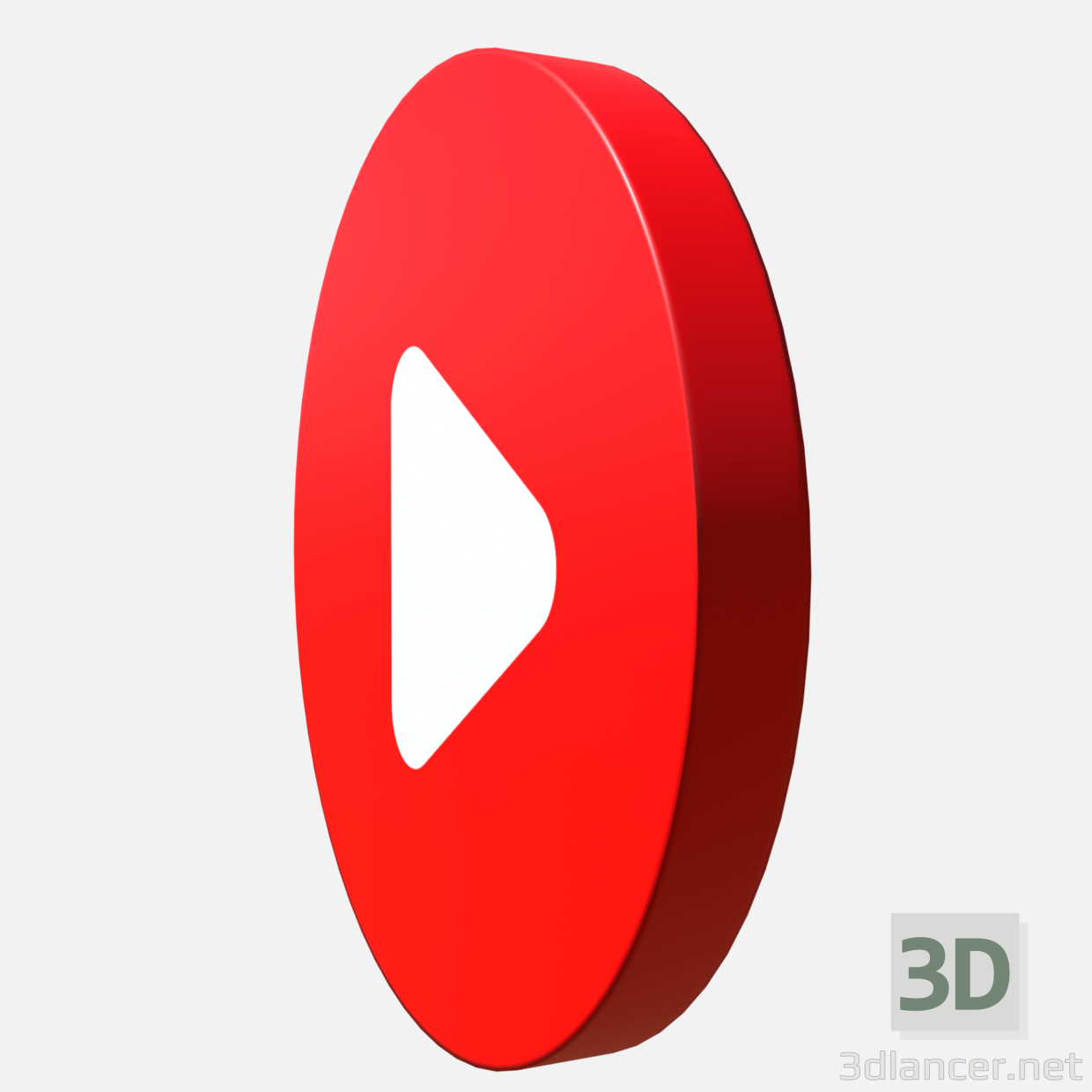 3d Круглі логотип Youtube модель купити - зображення