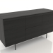 3d model Chest of drawers 2 METAL 1500x500x800 (black RAL 9005) - preview