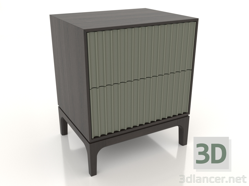 modèle 3D Table de chevet FARGO 2 tiroirs avec façades fraisées (olivier, chêne wengé, option 2) - preview modèle 3D Table de chevet FARGO 2 tiroirs avec façades fraisées (olivier, chêne wengé, option 2) - preview