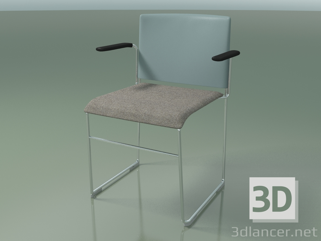 3d model Silla apilable con reposabrazos 6604 (tapizado de asientos, polipropileno, gasolina, CRO) - vista previa