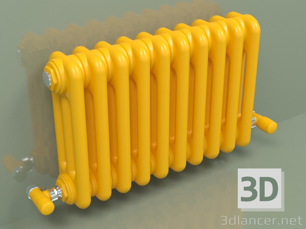 3d model Radiador TESI 3 (H 300 10EL, Amarillo melón - RAL 1028) - vista previa