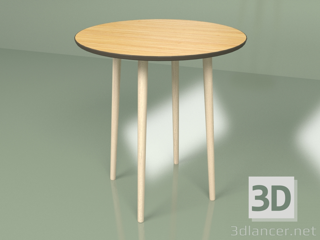 modello 3D Tavolo rotondo Sputnik 70 cm impiallacciato (marrone scuro) - anteprima