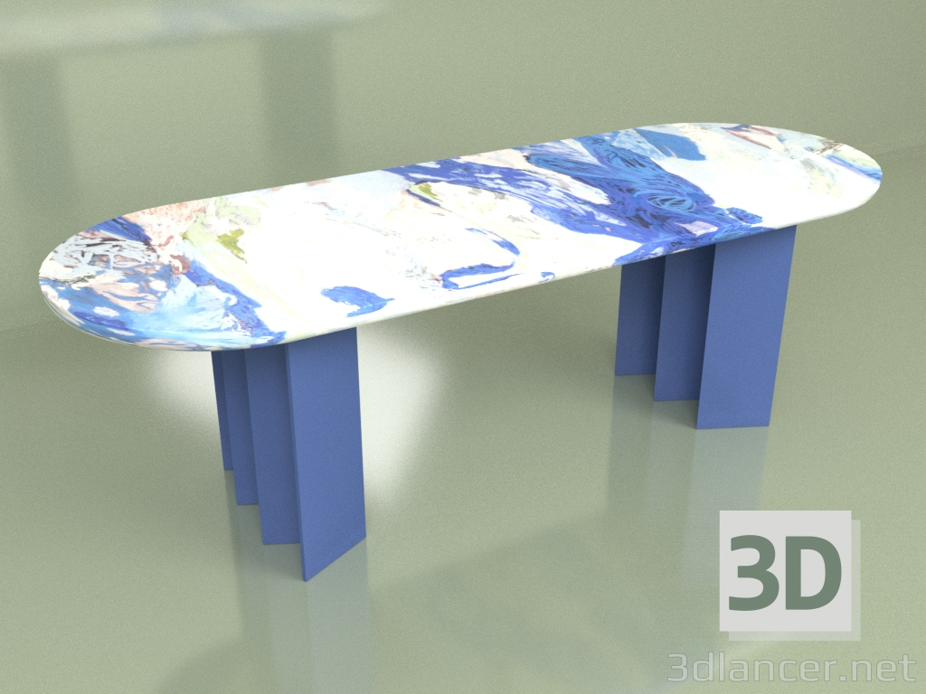 3d model Mesa SUMINAGASHI (opción 7) - vista previa