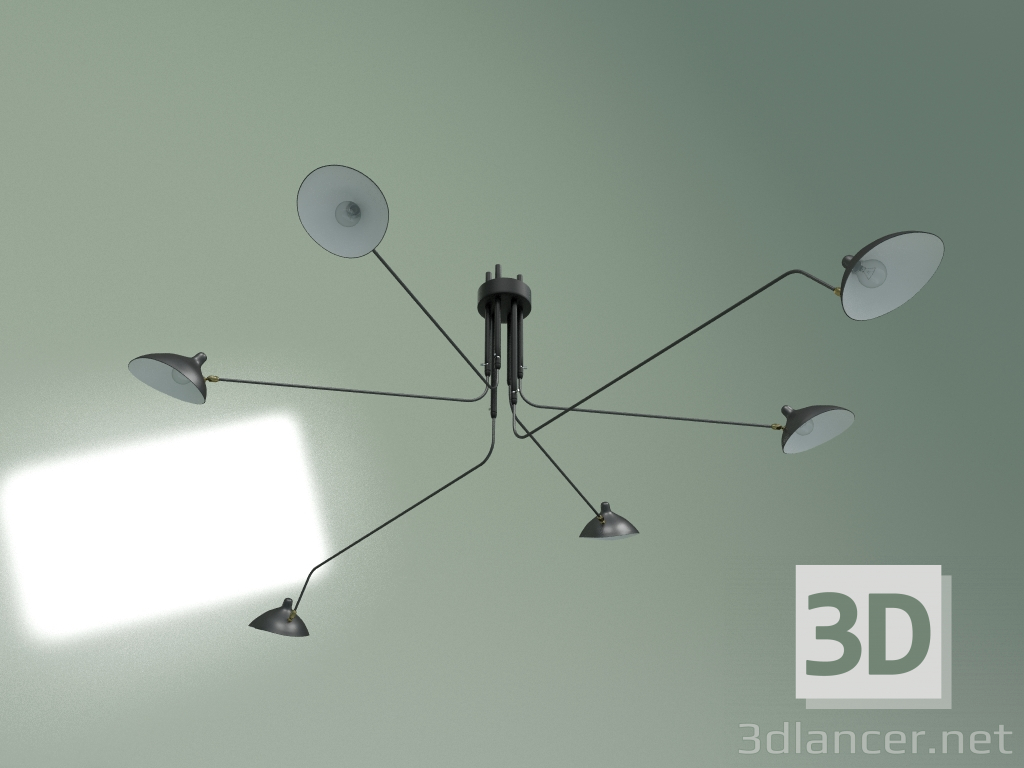 Modelo 3d Candeeiro de tecto Spider Mouille E 6 luzes - preview