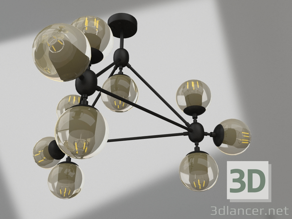 Modelo 3d Lustre Modi preto (07535-10.19) - preview