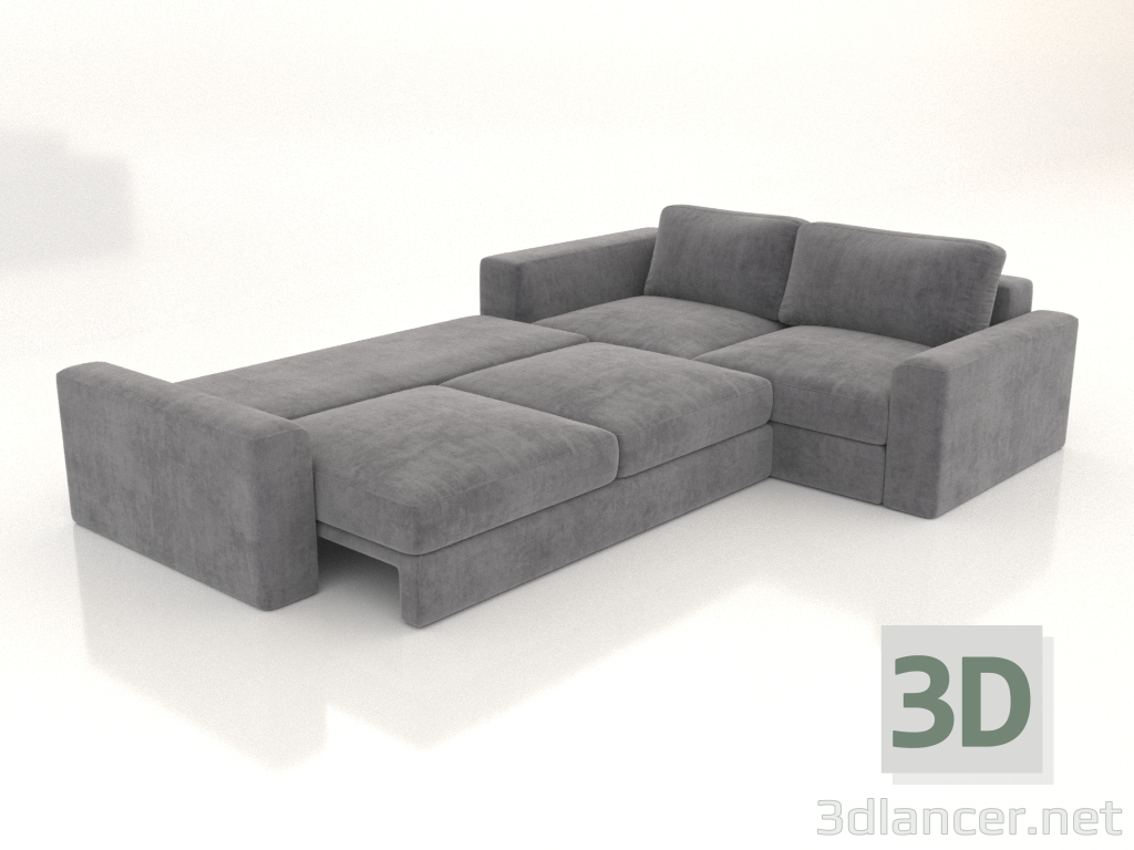 3d model PALERMO corner sofa (unfolded, upholstery option 3) - preview