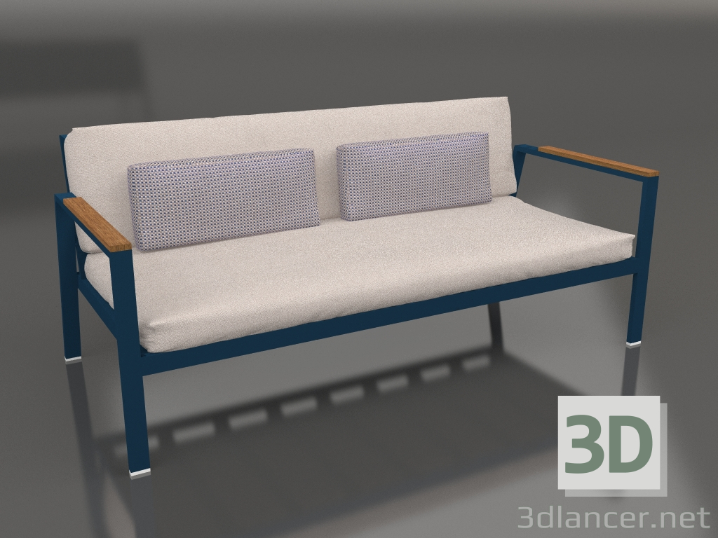 modèle 3D Canapé 2 places (Gris bleu) - preview