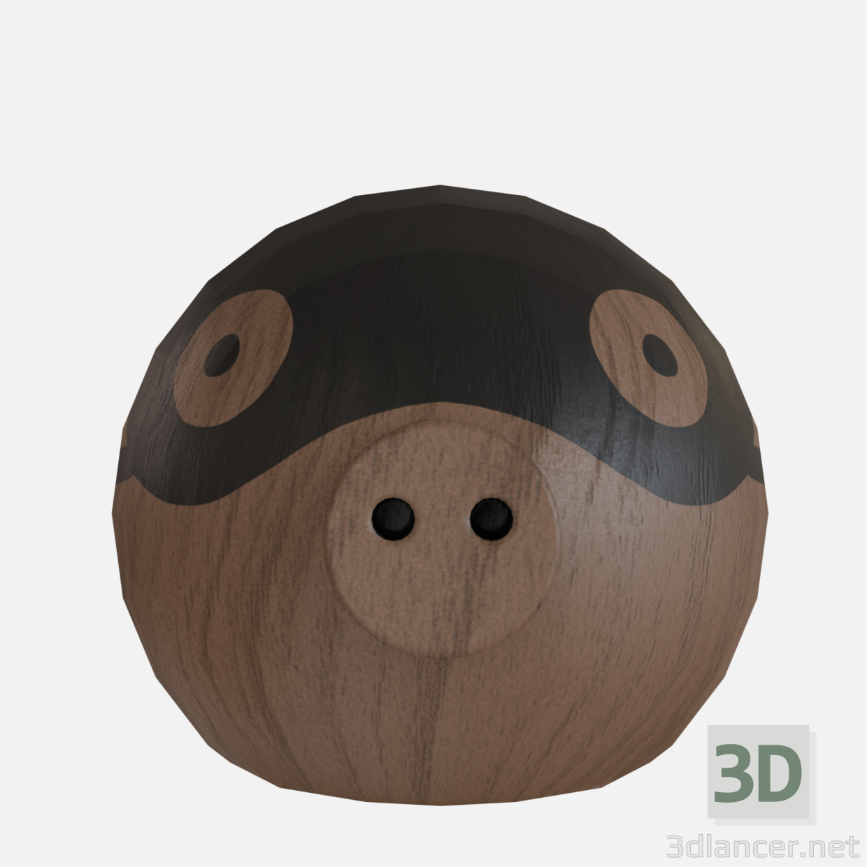 3d model Wood pig - preview