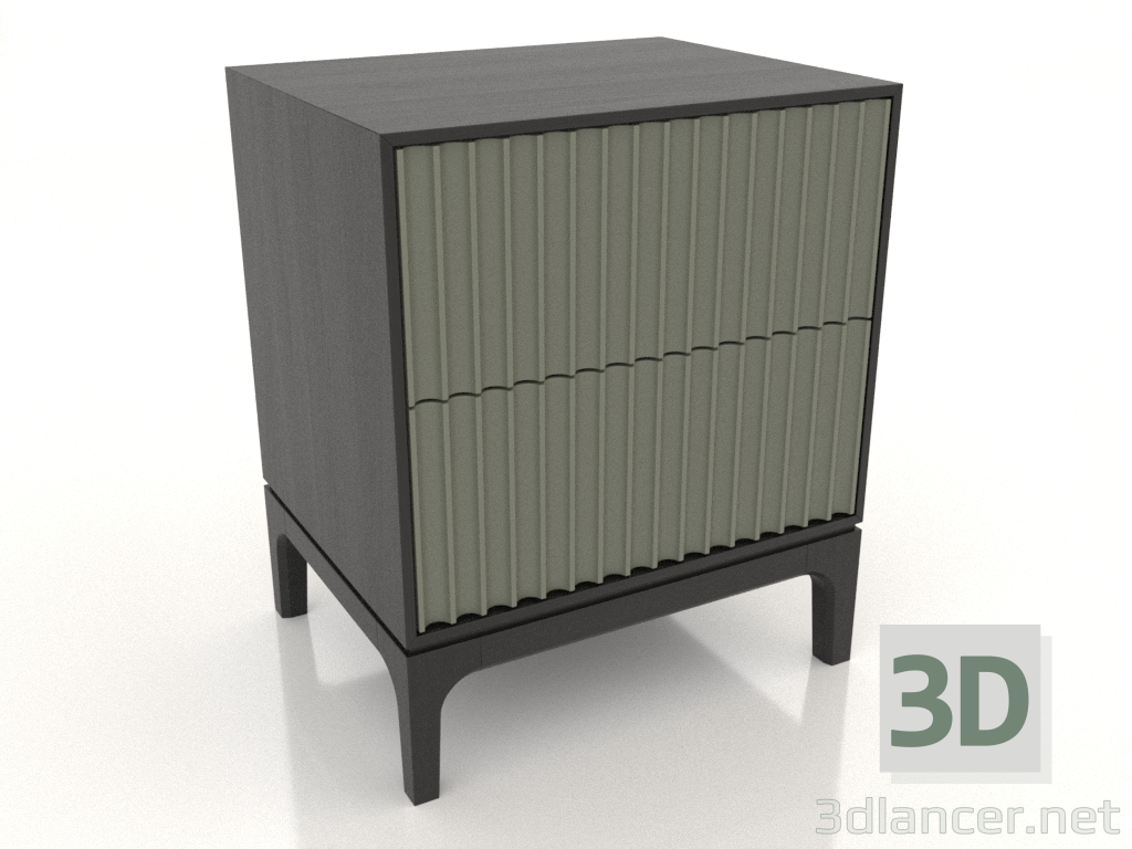 3d model Mesita de noche FARGO 2 cajones con frontales fresados (olivo, roble negro, opción 2) - vista previa
