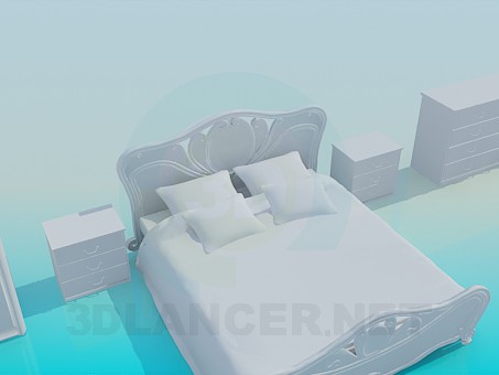 modello 3D L'arredamento della camera da letto - anteprima