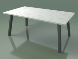 Outdoor dining table InOut (134, Gray Lacquered Aluminum, White Carrara Marble)