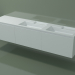 3d model Lavabo doble con cajones (dx, L 216, P 50, H 48 cm) - vista previa