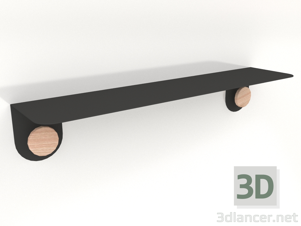 3d model Wall shelf Hook 70 (Black) - preview