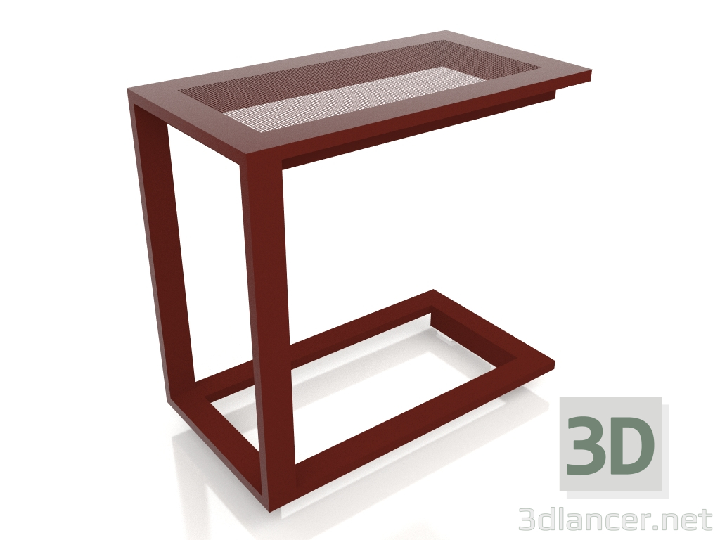 Modelo 3d Mesa lateral C (Vinho tinto) - preview