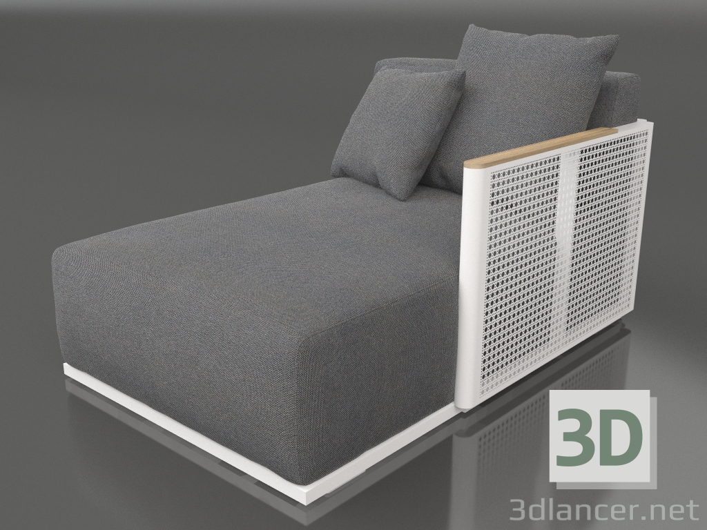 3d model Módulo sofá sección 2 derecha (Blanco) - vista previa