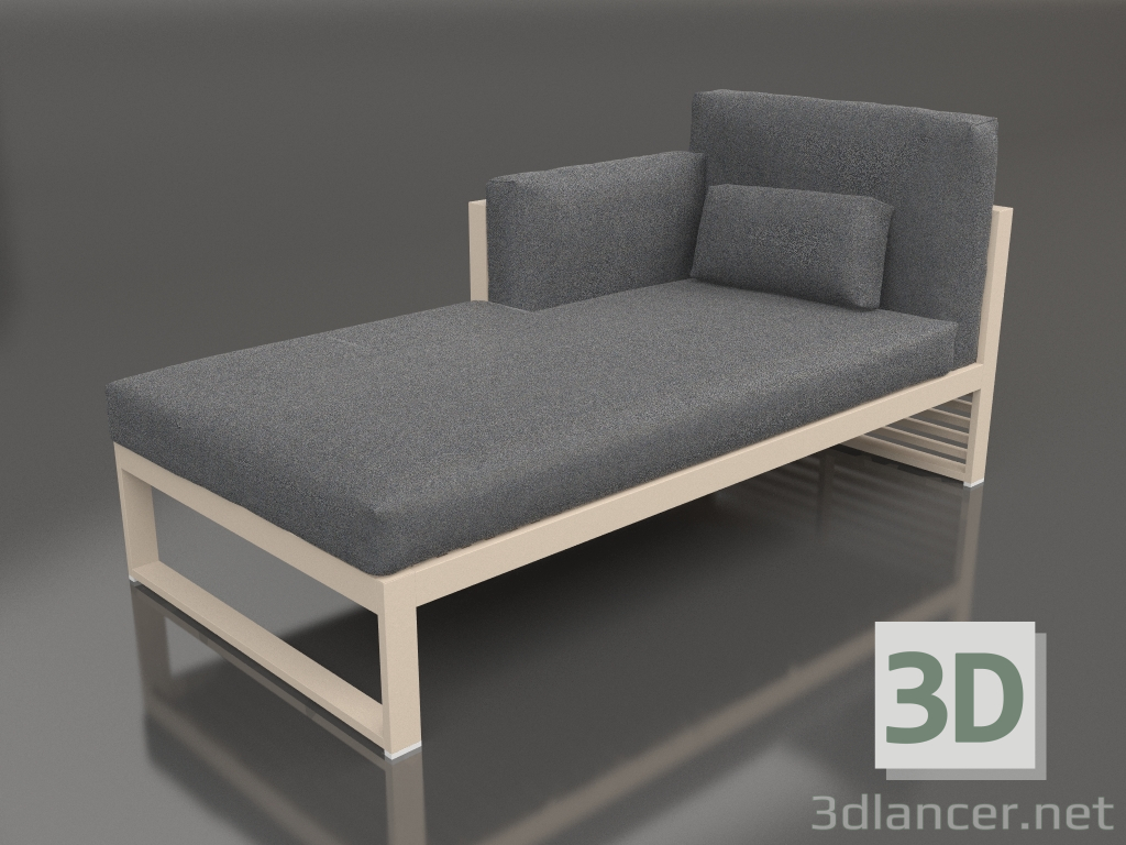 Modelo 3d Sofá modular, seção 2 esquerda, encosto alto (Areia) - preview