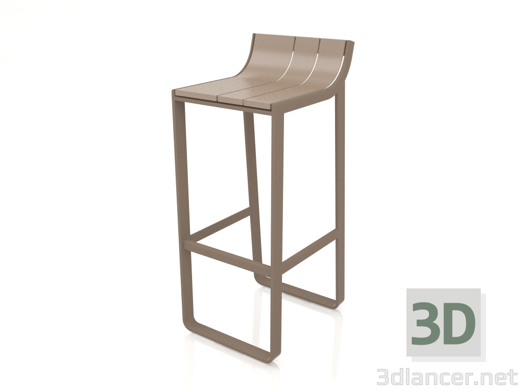 3d model Taburete con respaldo bajo (Bronce) - vista previa