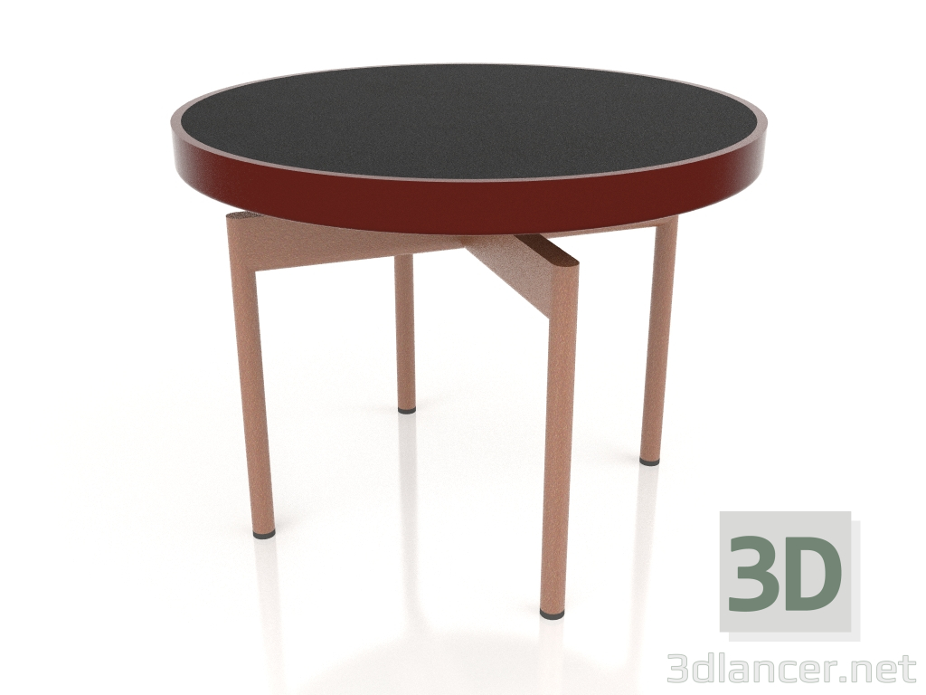 modello 3D Tavolino rotondo Ø60 (Rosso vino, DEKTON Domoos) - anteprima