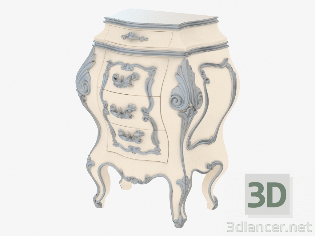 3d model Carved bedside table (art. 14210) - preview