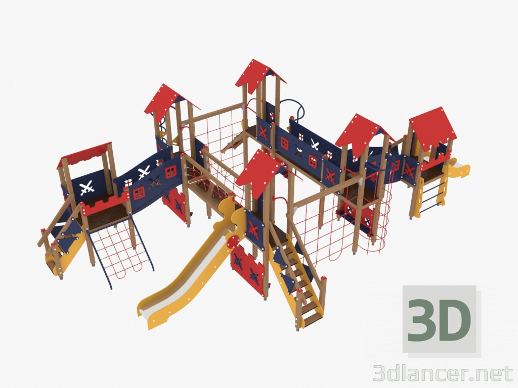 modèle 3D Complexe de jeux pour enfants (3602) - preview