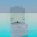 3d model Washbasin with mirror - preview