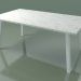 3d model Outdoor dining table InOut (134, White Lacquered Aluminum, White Carrara Marble) - preview