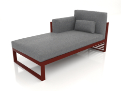 Modulares Sofa, Abschnitt 2 links, hohe Rückenlehne (Weinrot)