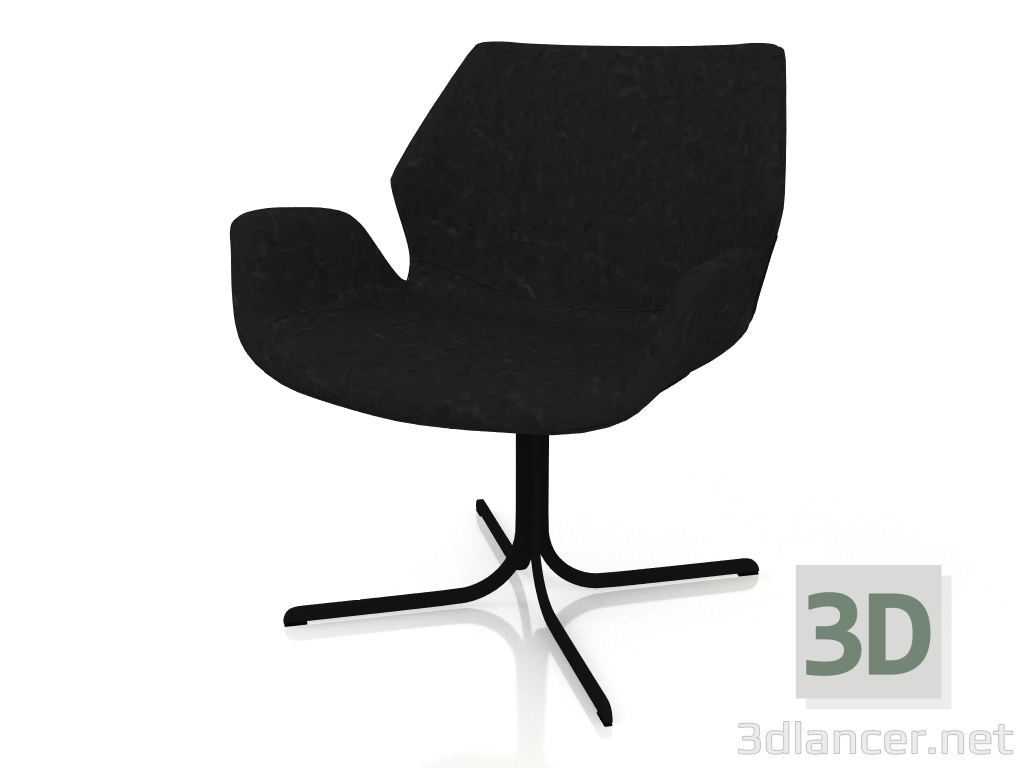 3d model Lounge chair Nikki All (Black) - preview